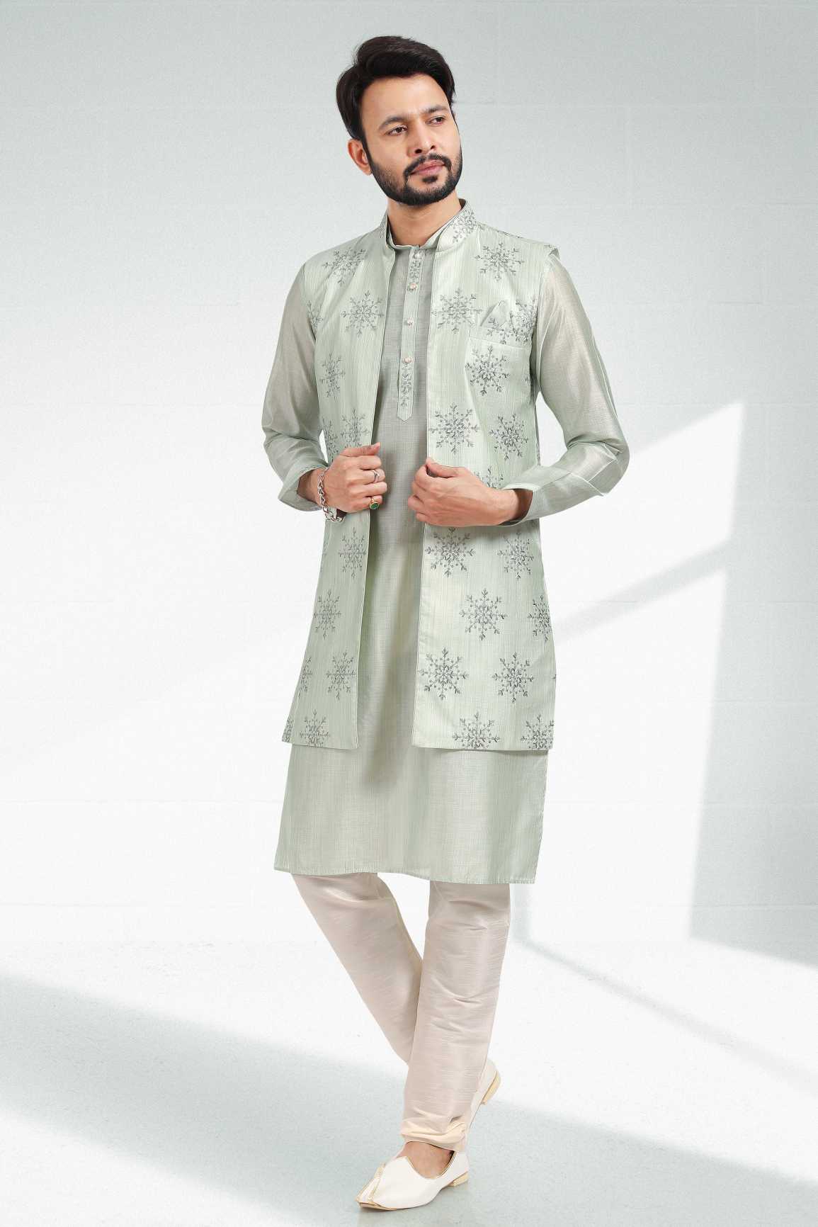 Men's Grey Kurta Pajama: Buy Latest Men's Ethnic Wear Online | Utsav Fashion